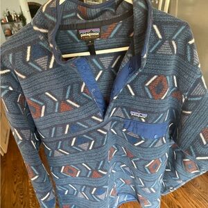 Patagonia Blue Geo Synchilla Snap-Pullover Fleece